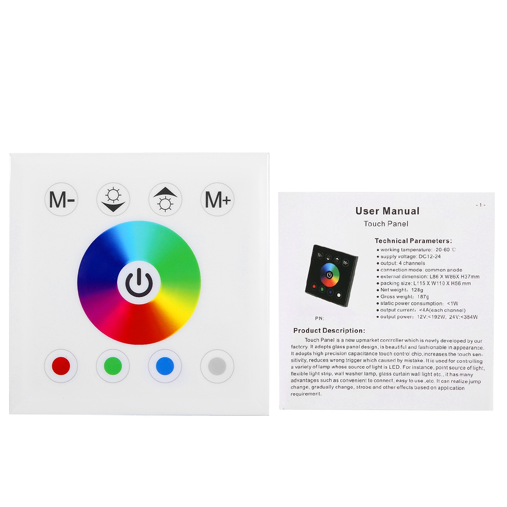 Rgbw-mehrfarben-wand-touch-bedienfeld Mit Dimmer Für Weiße Led-streifen