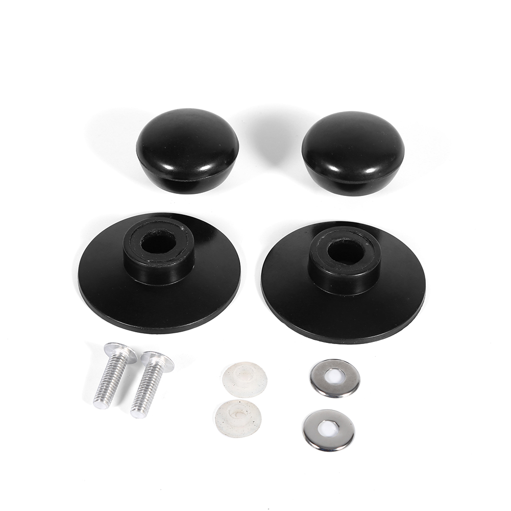 Set Mit 2 Schwarzen Ersatzdeckeln Für Töpfe Und Kessel, Inklusive Neuer Griffe Und Knöpfe.