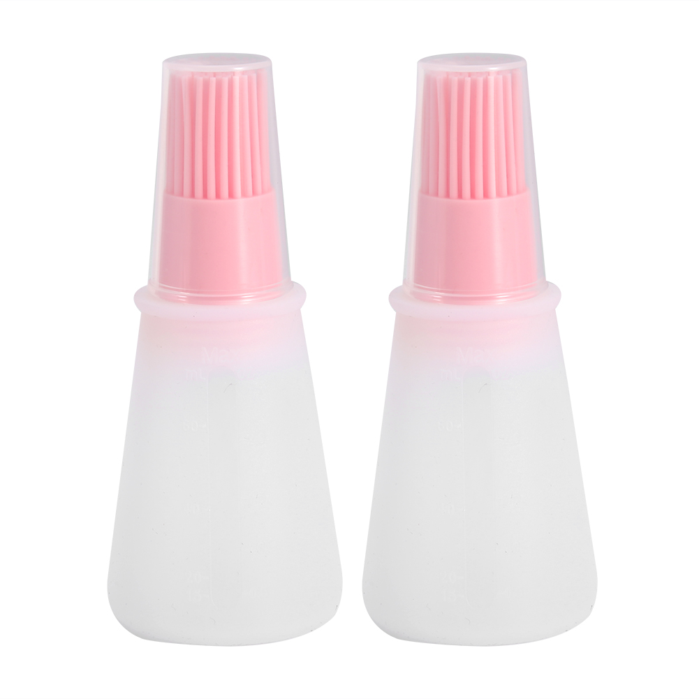Set Mit 2 Pinkfarbenen Silikonpinseln Zum Grillen, Für Öl Und Honig, Perfekt Zum Kochen Und Backen.