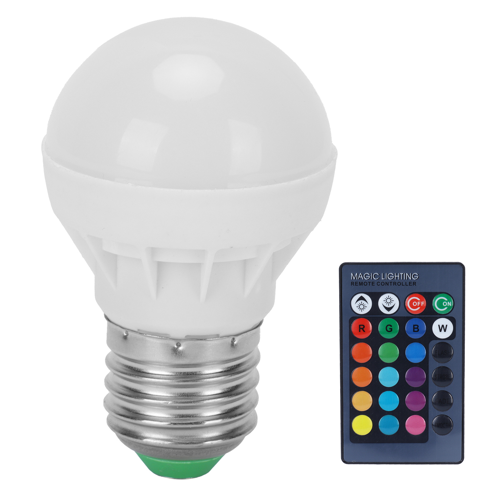 Rgb+w 3w E27 Glühbirne Mit Fernbedienung, Farbwechsellampe, Innendekoration 85265v