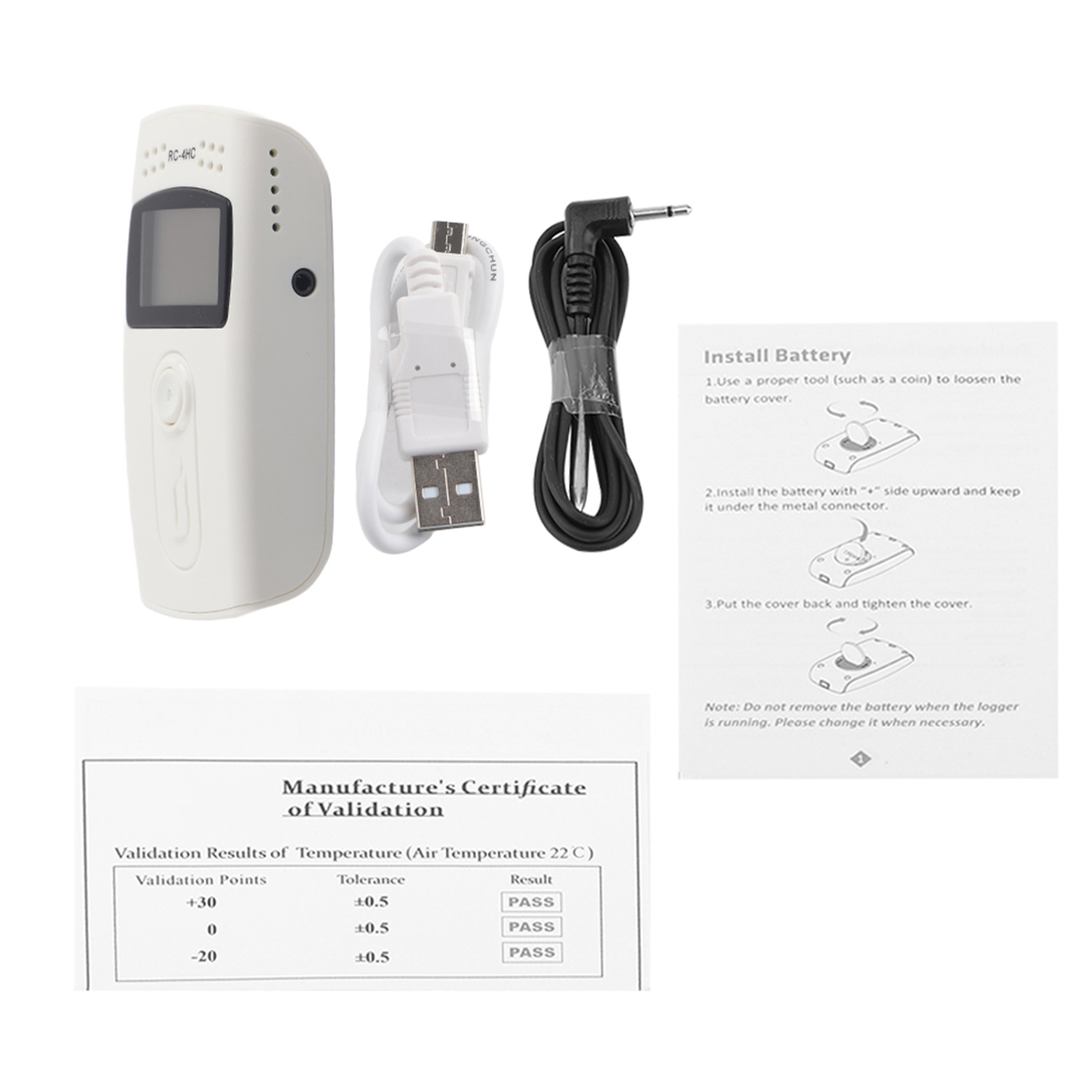 Rc-4hc Mini-usb-datenlogger Für Temperatur Und Luftfeuchtigkeit Mit Externem Sensor (wiederverwendbar)