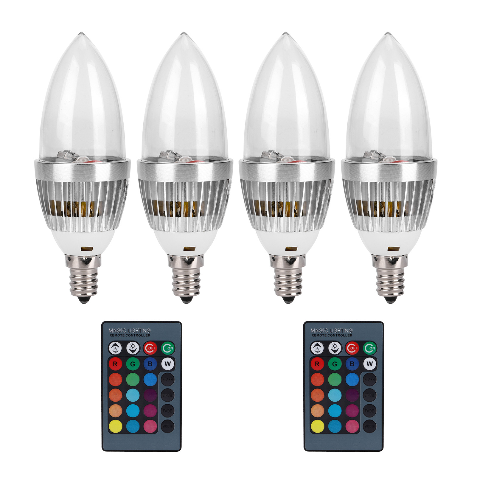 3-w-e27/e12-rgb-led-lampe Mit Fernbedienung, Aus Aluminiumlegierung, Referenznummer 85-265ve12