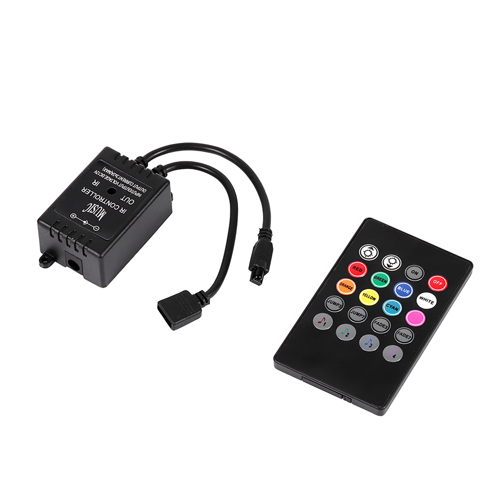 20-tasten-led-musiksteuerung Mit Infrarot-fernbedienung Und Geräuschsensor Für Rgb-led-streifen