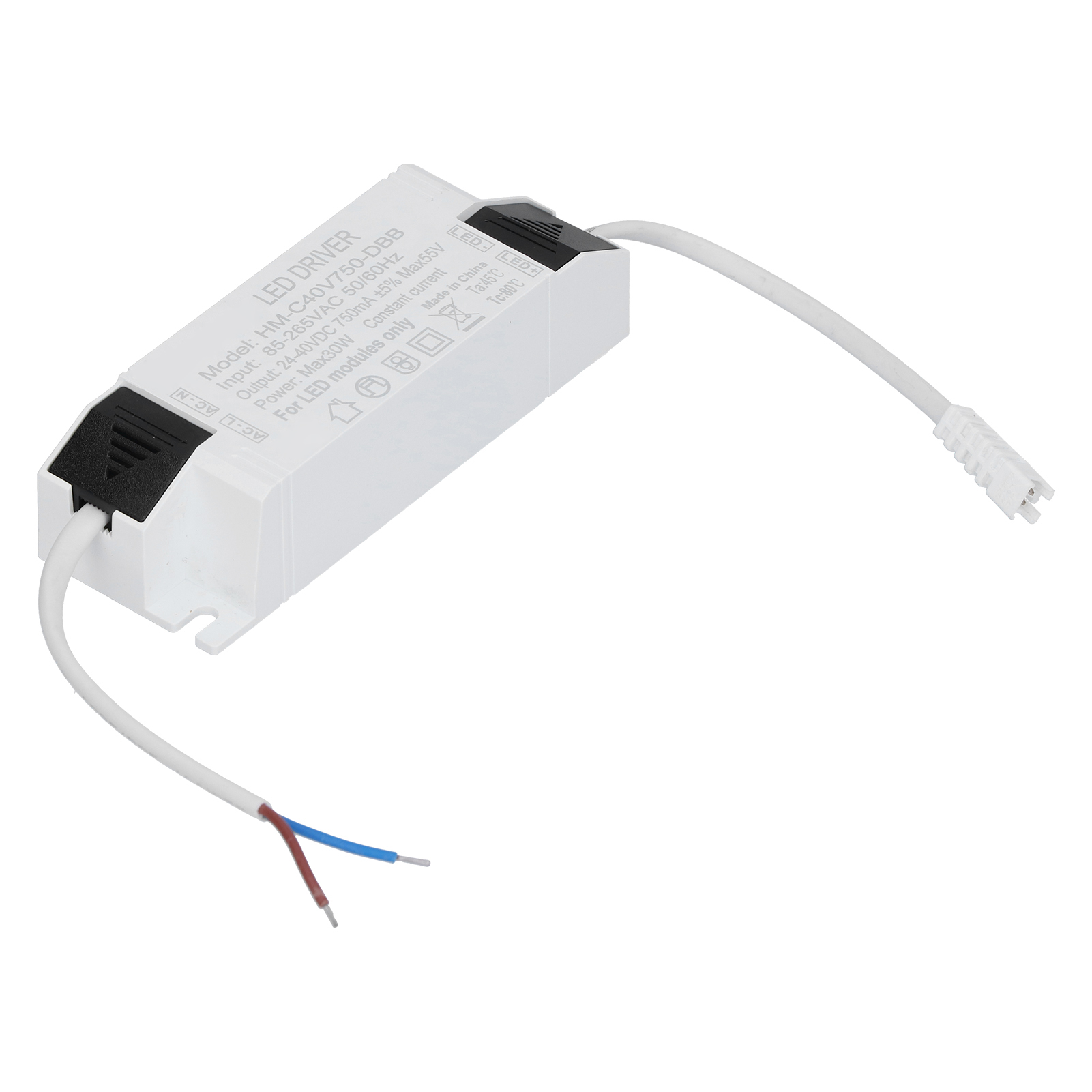 30-w-led-transformator Mit Konstantstrom 750 Ma, Wechselstromeingang 85–265 V, Gleichstromausgang 24–40 V