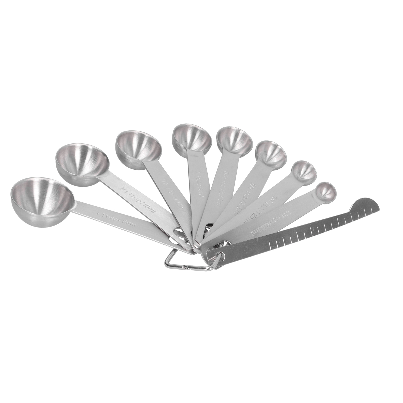 Set Aus 9 Edelstahl-messlöffeln Mit Graduierung, Gewürzlöffeln, Küchenutensilien Für Den Haushalt.