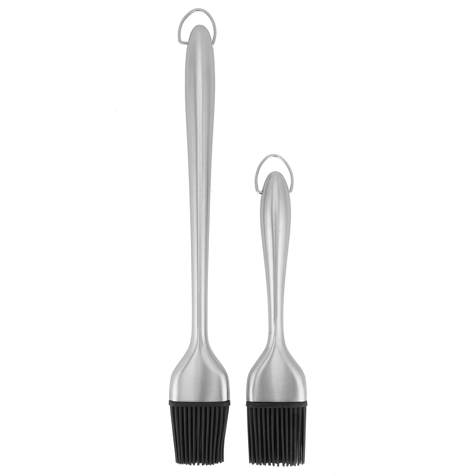 Set Mit 2 Ölpinseln Aus Edelstahl Und Einem Lebensmittelechten Silikon-ölpinsel Für Grillabende Und Backen Zu Hause