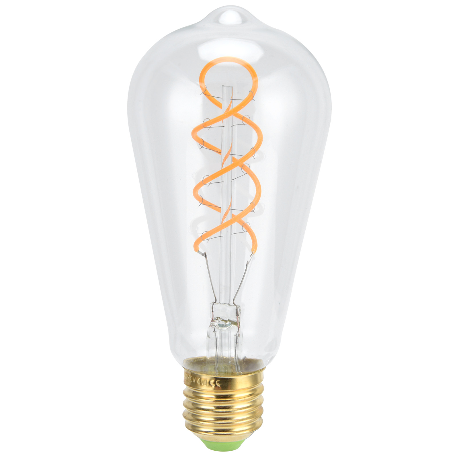 St64 E27 4w Vintage Doppelspiral-glühbirne, Dimmbar, 220v, Warmweißes Licht (klar)