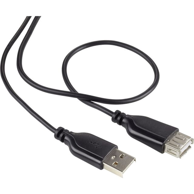 Usb-kabel Usb 2.0 Usb-a Stecker, Usb-a Buchse 1.00 M Schwarz Supersoft-ummantelung Rf-4080 - Renkforce