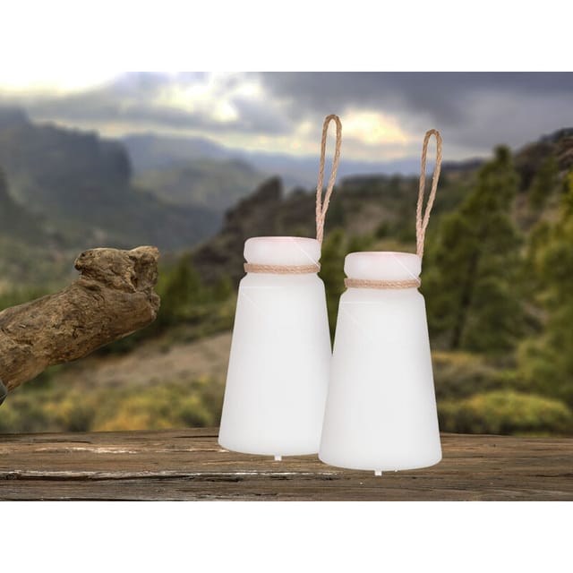 2er Set Outdoor Tischlampen 20cm Ohne Kabel - Dimmbar & Rgb Farbwechsler