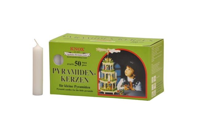 Knox Pyramidenkerzen Weiß 14 X 70 Mm, 50 Stück