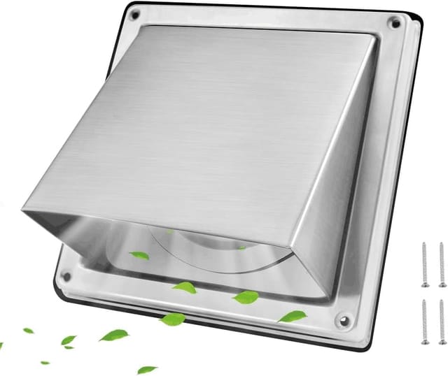 Ccykxa - 100 Mm Quadratisches Lüftungsgitter Aus Edelstahl, Lüftungsgitter Mit Rückschlagventil, Lüftungsgitter, Verhindert Das Eindringen Von Insekten Und Vögeln In Das Gitter Und Schützt Den Schornste