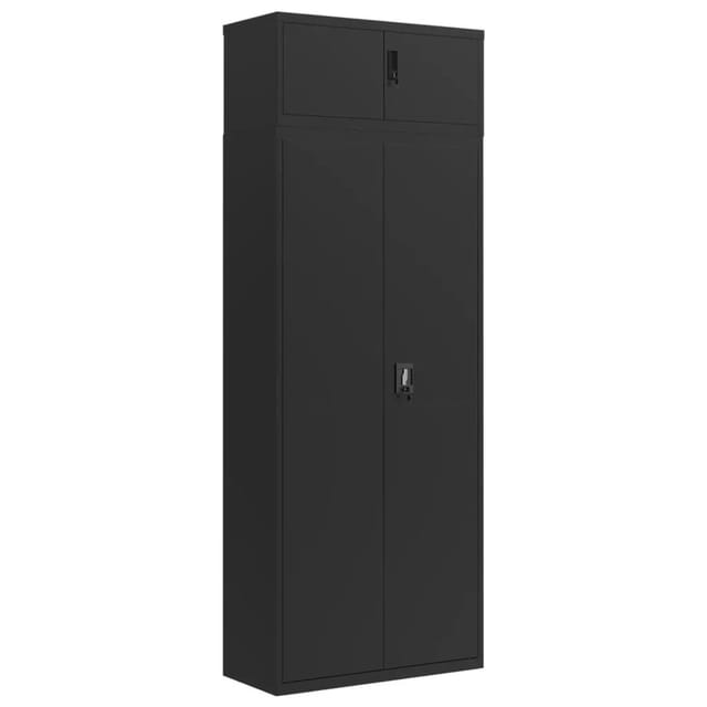 Aktenschrank Schwarz 90x40x240 Cm Stahl Vidaxl