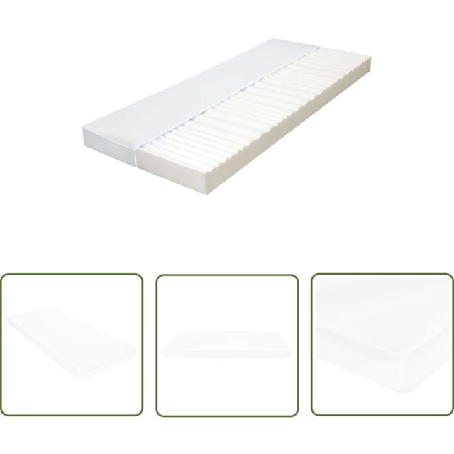 The Living Store - Matratze 120 X 200 Cm 7 Zonen Pu Schaum 10 Cm H2 H3 - Matratze - Gästebett - 7-zonen-matratze - Pu-schaum - Weisse Matratze