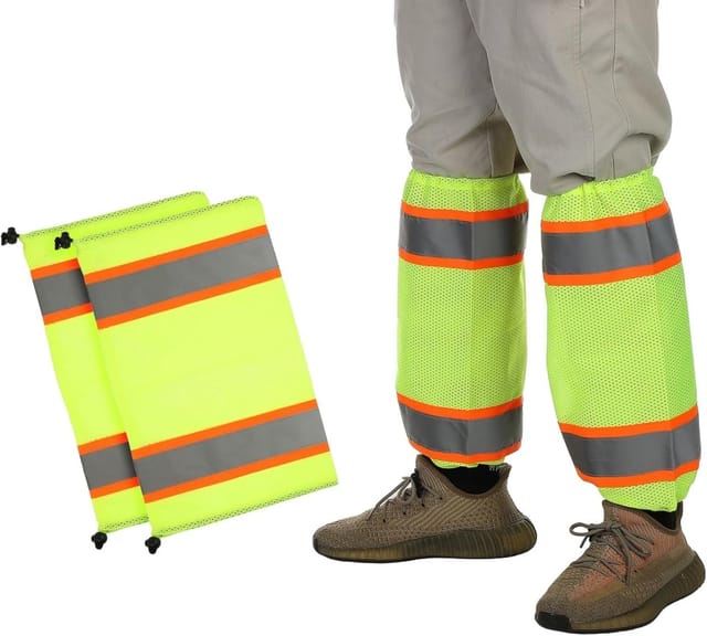 Reflektierende Beinüberzüge 1 Paar High-visibility Gelb-orange – Hi-vis-beinschützer – Outdoor-zubehör