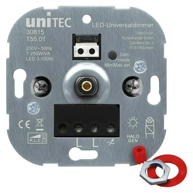 Unitec Schaltereinsatz Für Led Dimmer Dreh-ausschalter, 3 -100 Watt Diverse