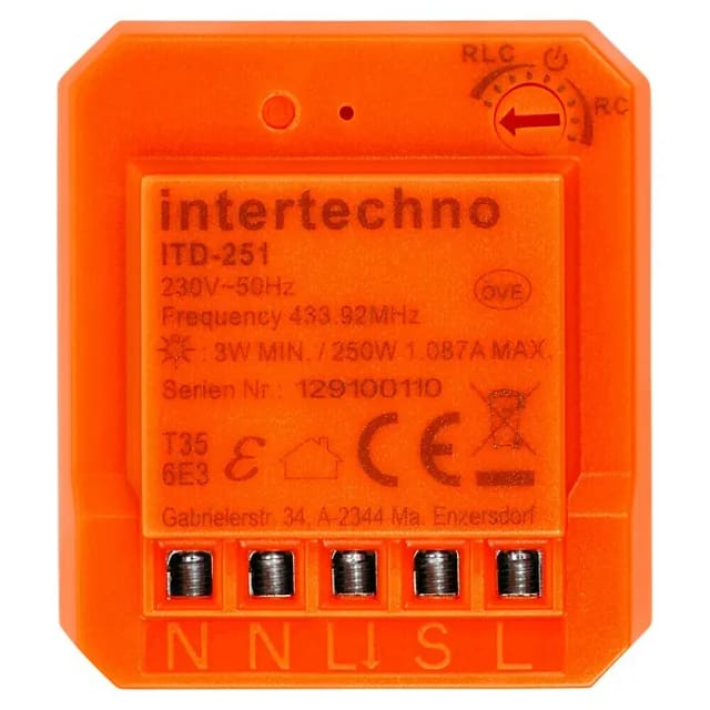 Intertechno Funk-einbaudimmer Itd-251 Bis 250 W Smart Home Dimmschalter