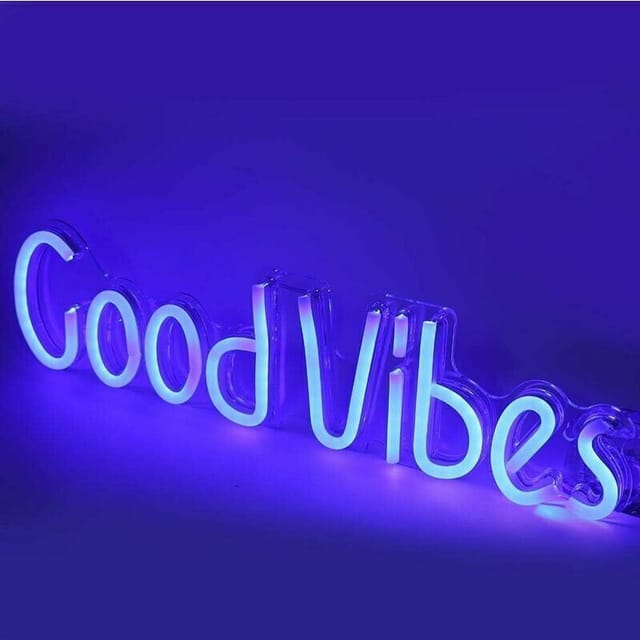 Good Vibes Exquisite Buchstaben-förmige Led-schilder, Klares Pvc, Niedliche, Einzigartige Form, Neonlicht, Für Weihnachten, Schlafzimmer, Wand, Kinderzimmer