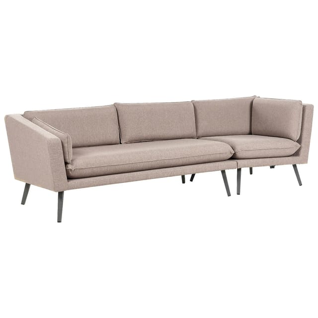 Garten-ecksofa Beige Stoffbezug L-förmig 3-sitzer Modulsofa Modern Garten Terrasse Wohnzimmer Möbel Wohnecke Wohnlandschaft Sitzecke Sitzmöbel