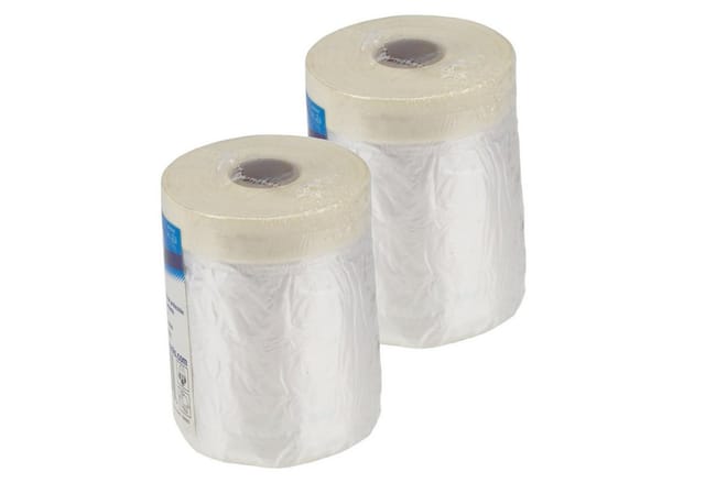 2 Rollen Abdeckfolie 55cm Mit Malerkreppband Malerfolie (2x 33m Rolle)