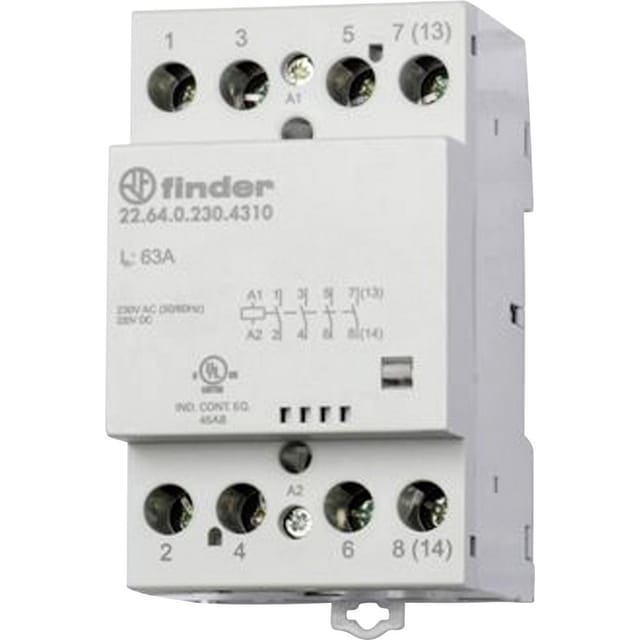 Finder - 22.64.0.024.4710 Schütz 3 Schließer, 1 Öffner 24 V/dc, 24 V/ac 63 A 1 St.