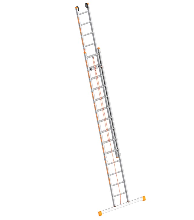 Layher Topic 1037 Seilzugleiter Mit Quertraverse 2x14 Sprossen
