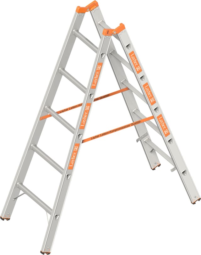 Layher Topic 1039 Sprossenstehleiter 2x5 Sprossen