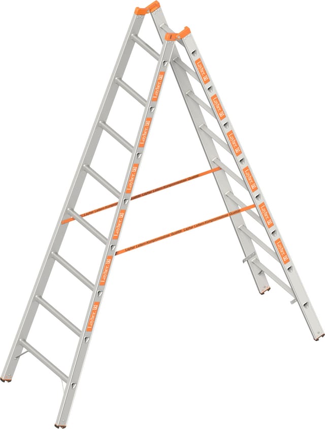 Layher Topic 1039 Sprossenstehleiter 2x8 Sprossen