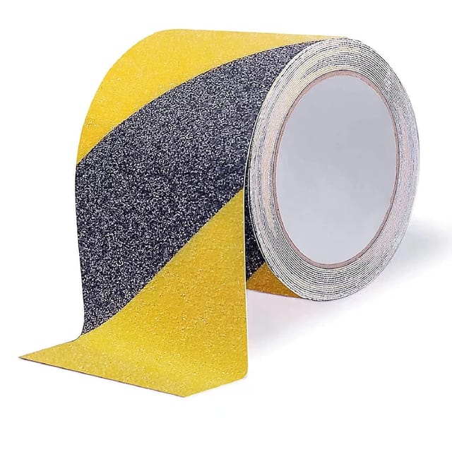 Ersandy - Anti-rutsch-klebeband Für Außentreppen, 10 Cm X 5 M, Selbstklebendes Anti-rutsch-klebeband, Anti-rutsch-sicherheitsband, Anti-rutsch-klebeband Für Gefahren, Anti-rutsch-traktionsband, Gelb Schwarz