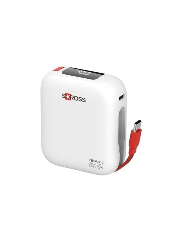 SKross Reload 10 Power Bank Compact 10K USB-C-in USB-C PD30W - White - 10000 mAh
