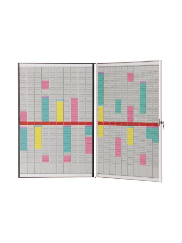 Nobo combo board whiteboard card planner - 54 slots x 20 columns - double-sided