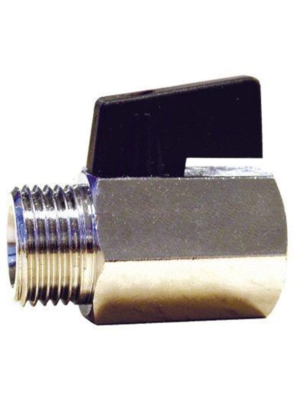 Pettinaroli Malefemale mini ball valve with black nylon lever 12