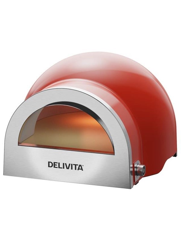 Delivita Flow Dual-Fuel Pizza Oven Chilli Red