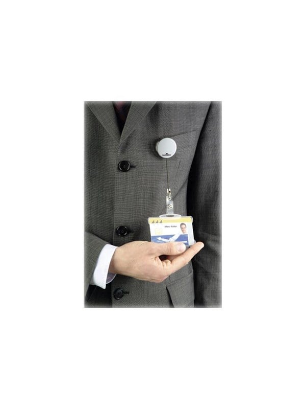 DURABLE badge reel - silver pack of 10