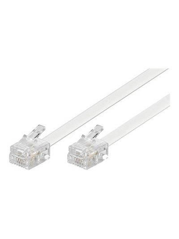 Deltaco DEL-160C - phone cable - 2 m - white - Wei