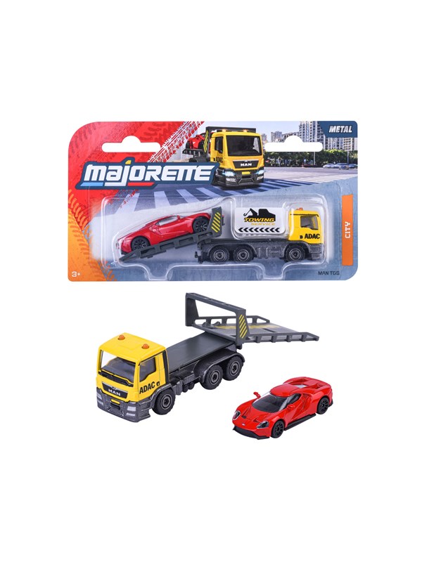 Majorette ADAC Abschleppwagen gelb m Ford GT rot