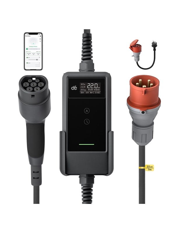 d 22kW Portable Charger with 7m Cable APP VERSION