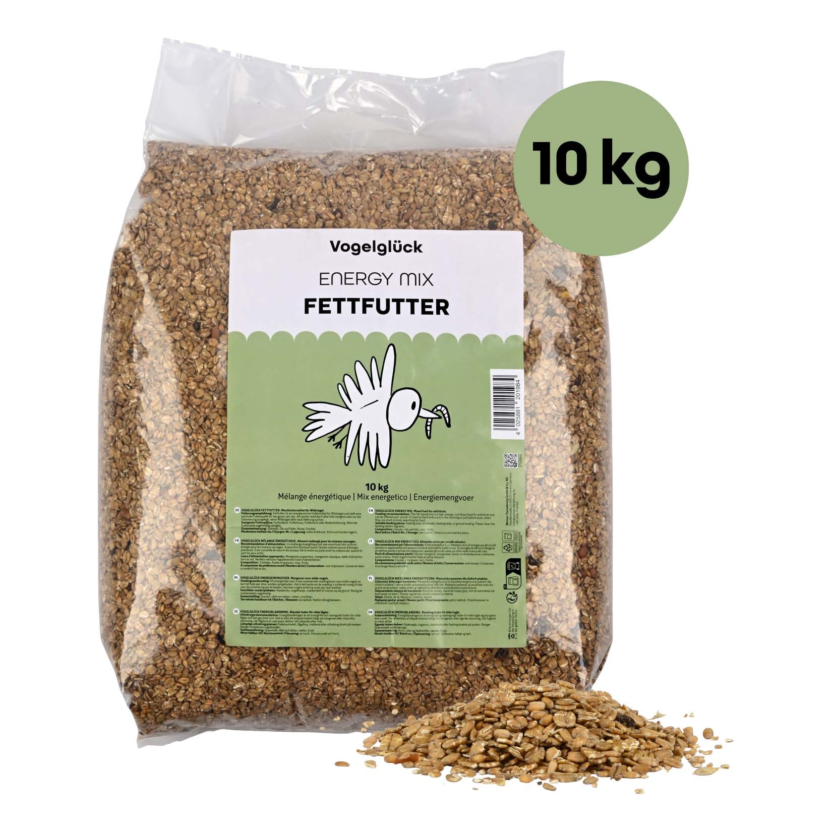 Vogelglück Fettfutter für Wildvögel, 10 kg