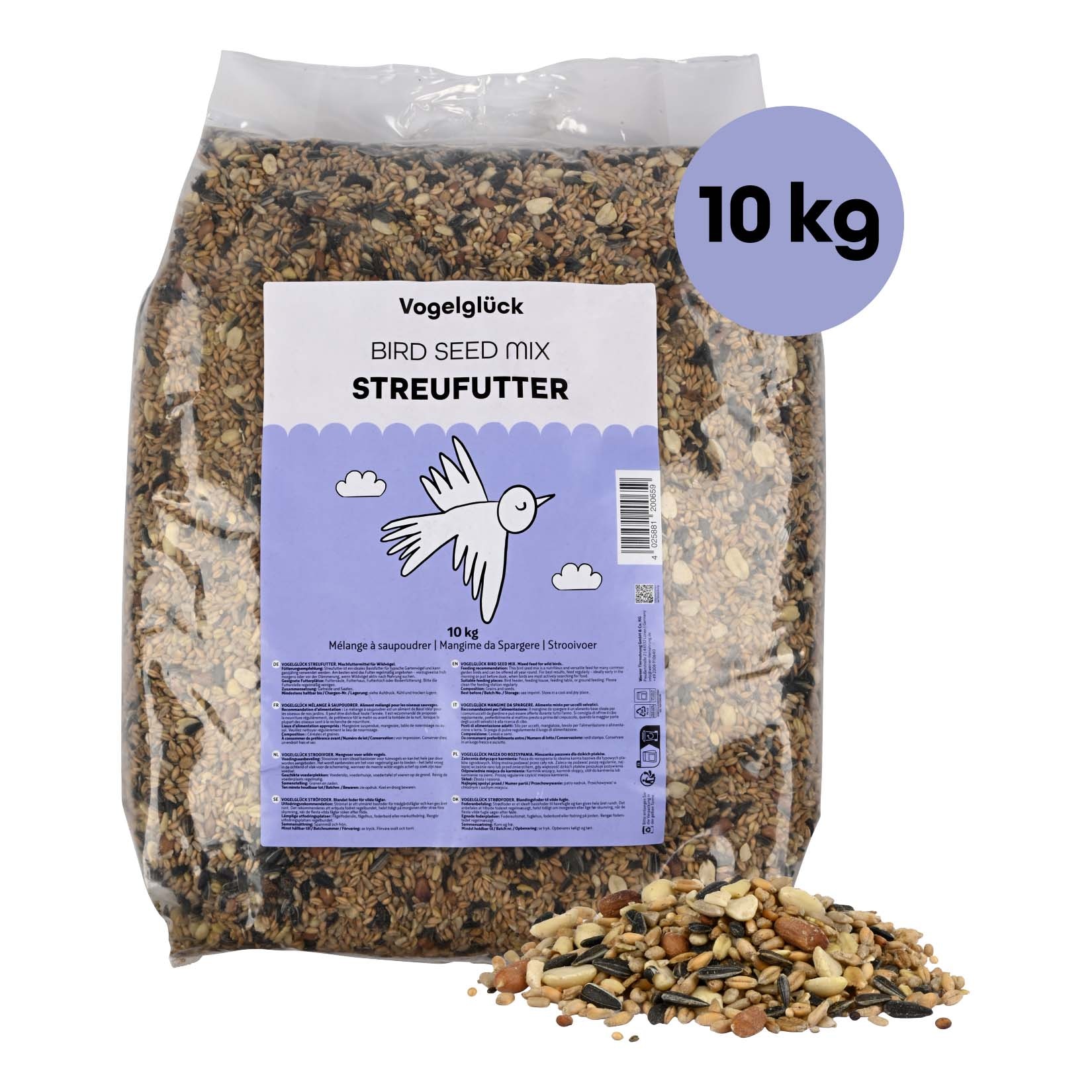 Vogelglück Streufutter für Wildvögel, 10 kg