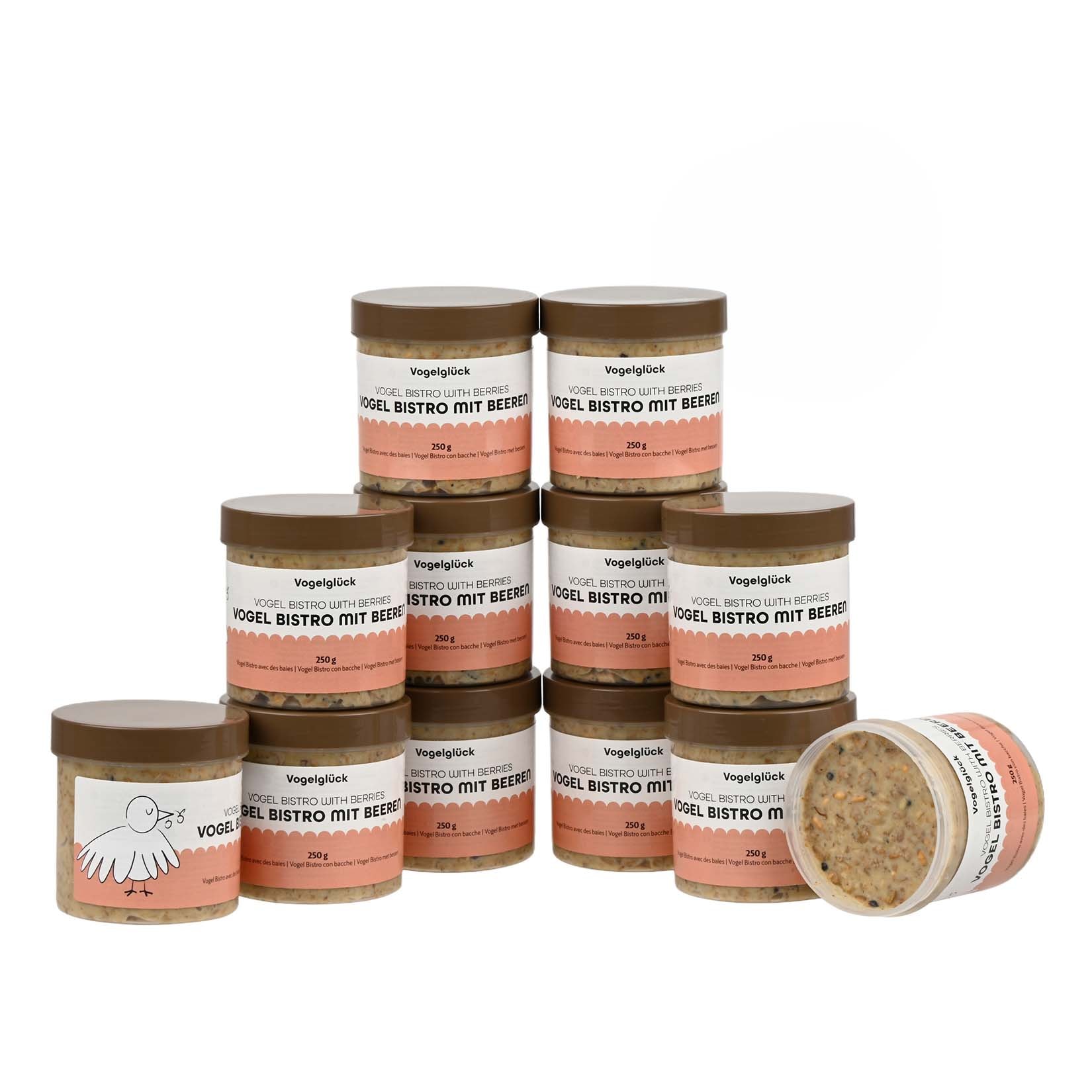 Vogelglück Bistro Früchte und Beeren im Becher je 250 g, 12er Pack