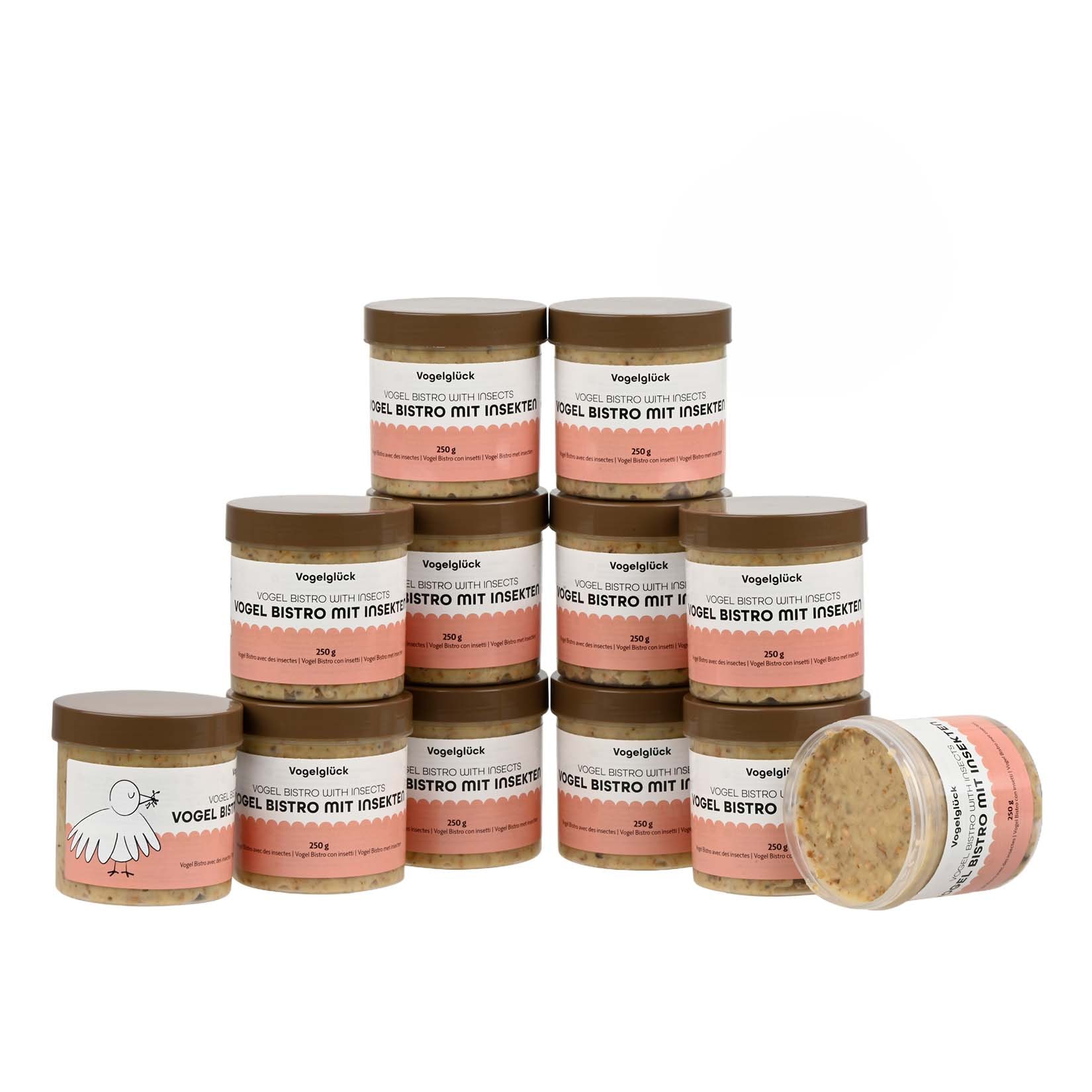 Vogelglück Bistro Insekten im Becher 250 g, 12er Pack