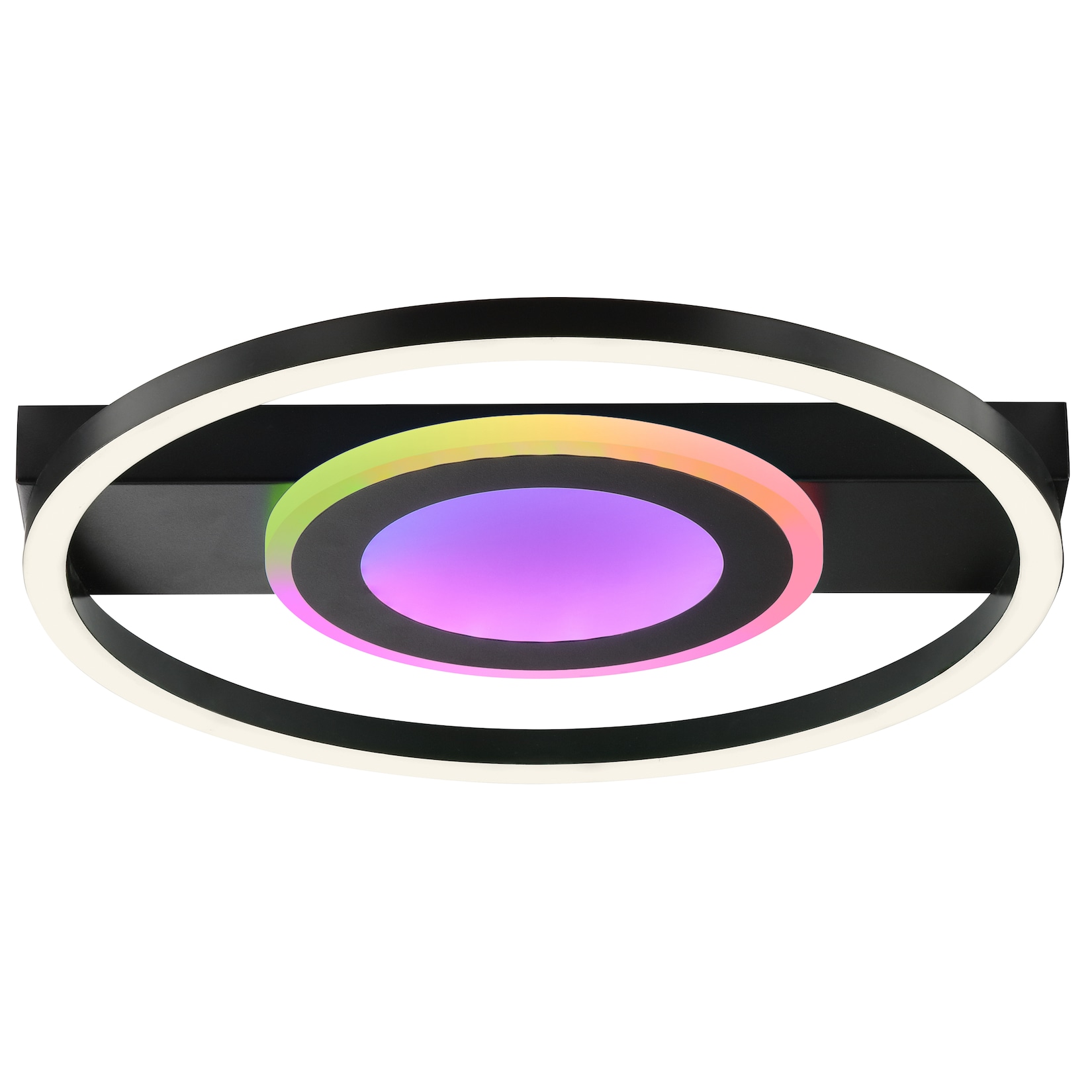 BRILLIANT Deckenleuchte Maureen LED Deckenlampe, 37cm, 2300lm, 3000-6500K, dimmbar, CCT, RGB, schwarz
