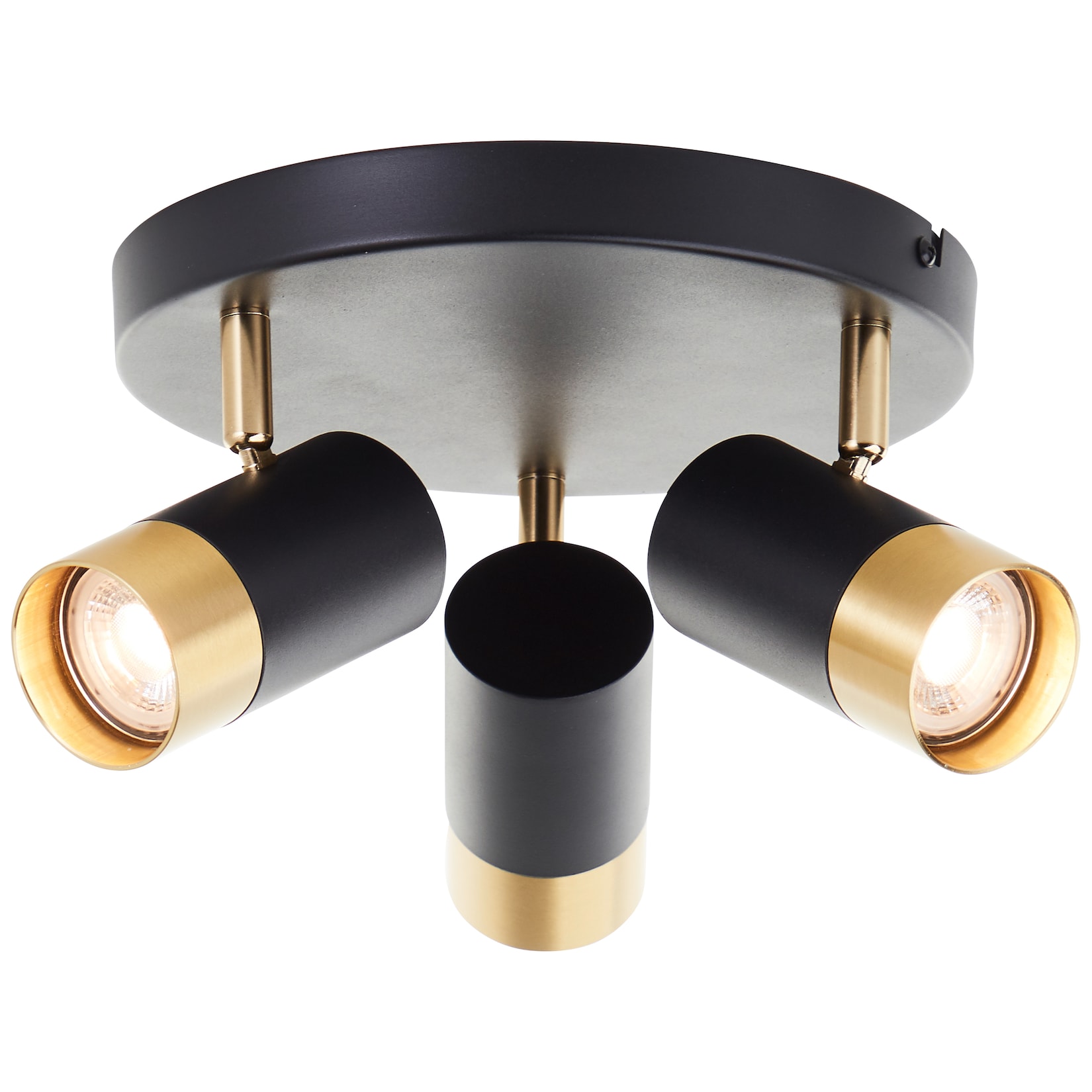 BRILLIANT Deckenstrahler Vigolo LED Deckenspot, Ø 29 cm, 3x GU10, 350lm, 3000K, dimmbar, schwarz gold