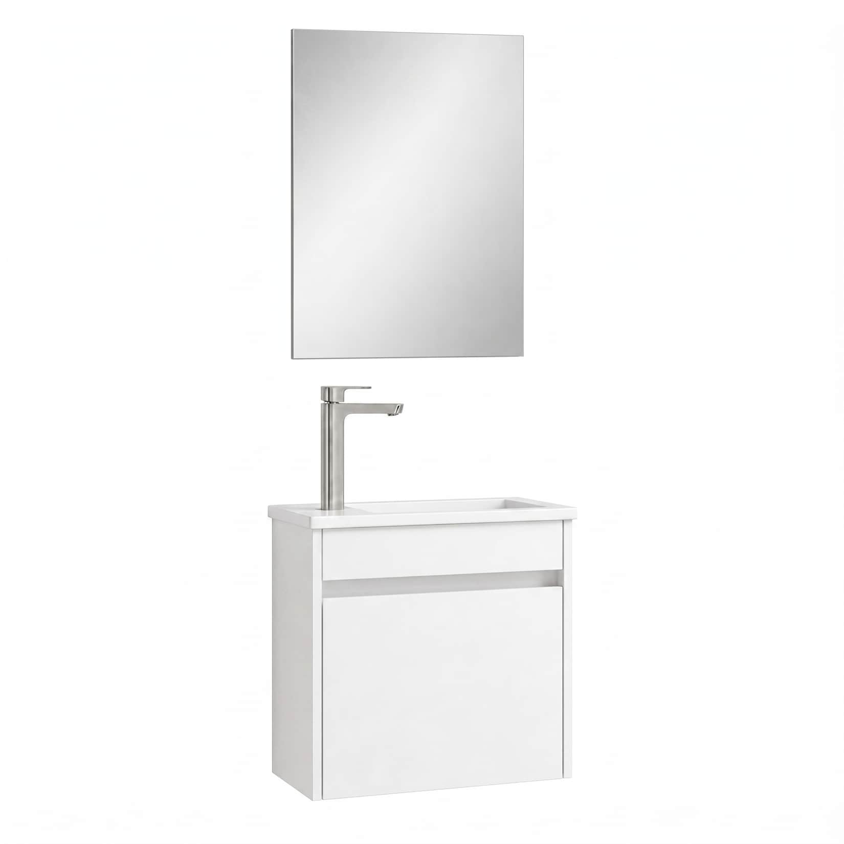 VCM 3-tlg Set, Waschplatz für Gäste WC, schmales Gästebad, Waschtisch Toilette, Badmöbel Badezimmer Set - Hagolo