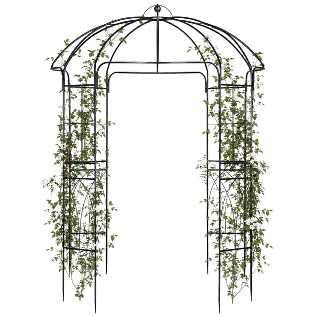 CLP Gartenpavillon aus Metall Keira, pulverbeschichteter Rosenbogen mit Rankhilfe für Kletterpflanzen, Ø 200 x 270 cm, für Garten und Terrasse
