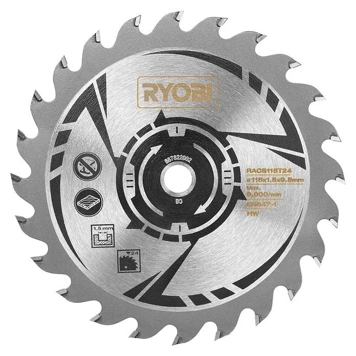 Ryobi Kreissägeblatt RACS115T24 (115 mm, Anzahl Zähne: 24 Stk.)