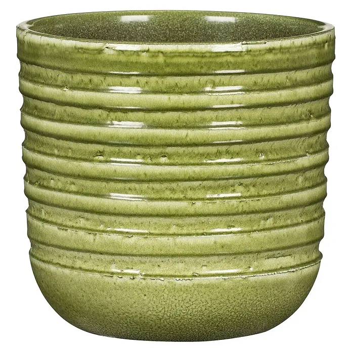 Übertopf rund Forest Moss (Außenmaß (Ø x H): 14,3 x 13,1 cm, Keramik, Grün)
