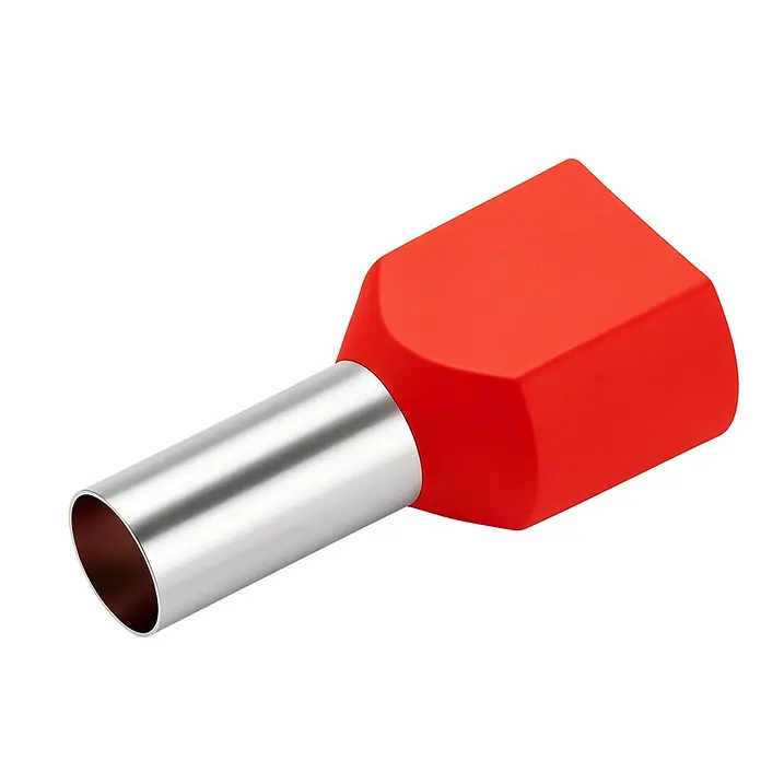 Aderendhülse TWIN isoliert 10 mm² (Metall, Rot, 5 Stk.)