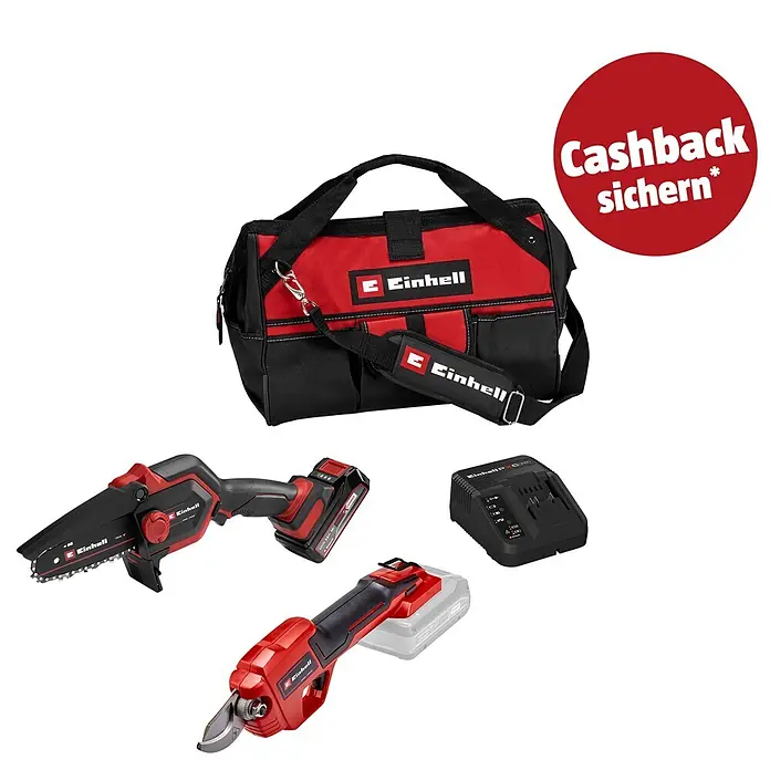 Einhell PXC 18V Einhand-Akku-Kettensäge GE-PS 18/15 + GE-LS 18 (18 V, 2,5 Ah, Li-Ionen, 1 Akku, Schwertlänge: 15,8 cm)