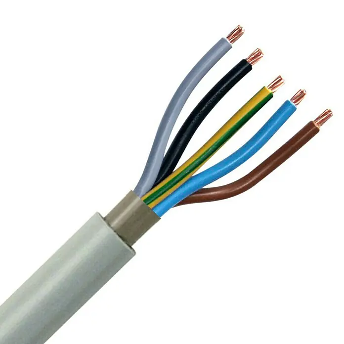 Feuchtraumleitung (NYM-J, Aderquerschnitt: 10 mm², Anzahl Adern: 5 Stk., Länge: 50 m, Grau)
