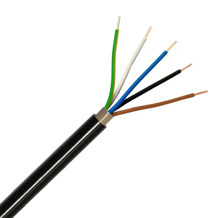 Erdkabel (NYY-J, 5 Stk., 4 mm², 25 m, Schwarz)